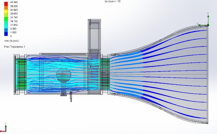 SolidWorks CFD Flow Trajectories Simulation